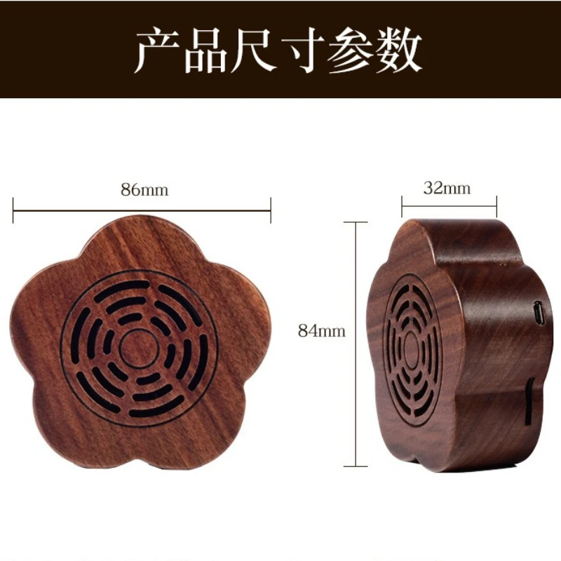 SOTAMIA 1pcs Meihua Solid Wood Craft Wireless Bluetooth Speaker Can Be Plugged Into A Card Portable Mini Audio Radio Subwoofer
