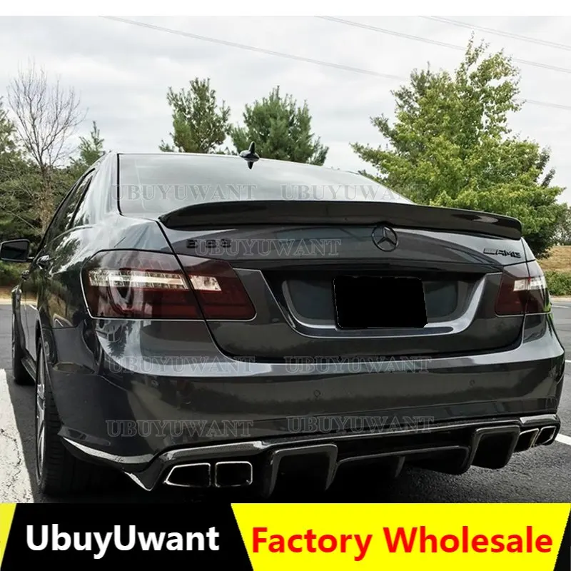 

Use For Benz E Class W212 Spoiler 2008--2015 Year Sedan 4-door Glossy Black Real Carbon Fiber Rear Wing V Style Accessories