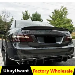 Use For Benz E Class W212 Spoiler 2008--2015 Year Sedan 4-door Glossy Black Real Carbon Fiber Rear Wing V Style Accessories