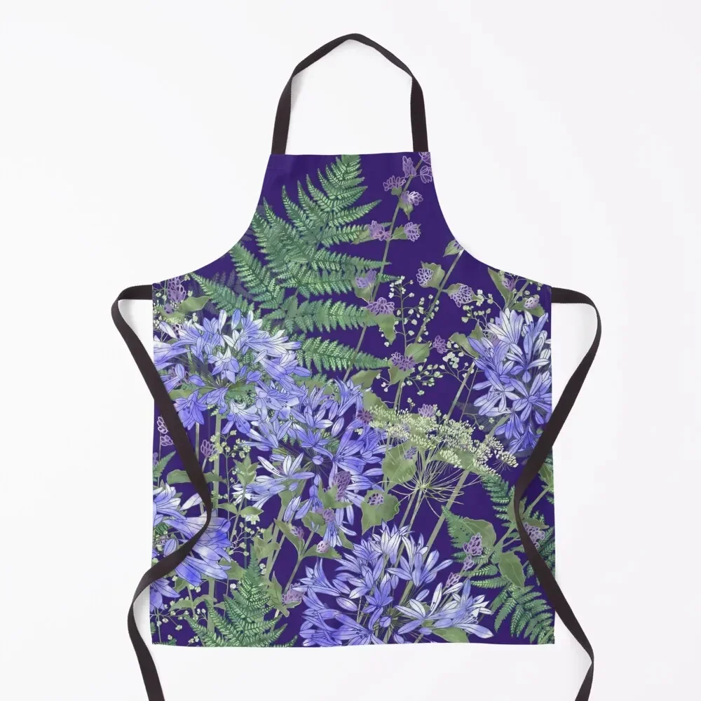 

Agapanthus, Catmint, Ferns (Bracken) & Ammi Apron Barber House Things For Home And Kitchen Apron