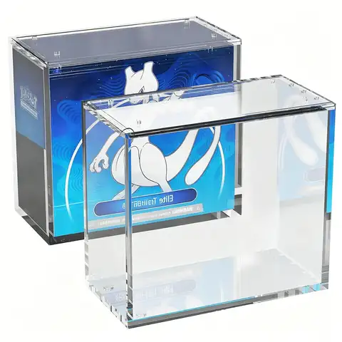 Storage Box ETB Protector Case, 8MM + 5MM Thick Clear Acrylic Display Box with Strong Magnetic Lid, Moisture Resistant, Sturdy Storage & Display, Compatible with Elite Trainer Box (Box Not Included)