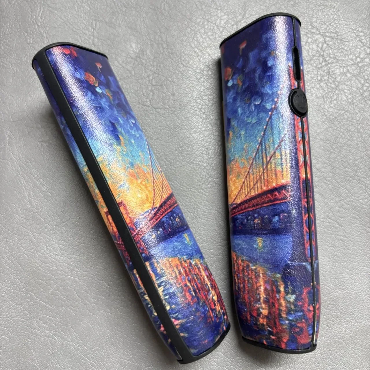 Anti Slip Sunset Bridge drawing iLumma One PU Leather Case for IQOS ILUUMA ONE Case Protection Cover Sleeve for IQOS ONE Accesso