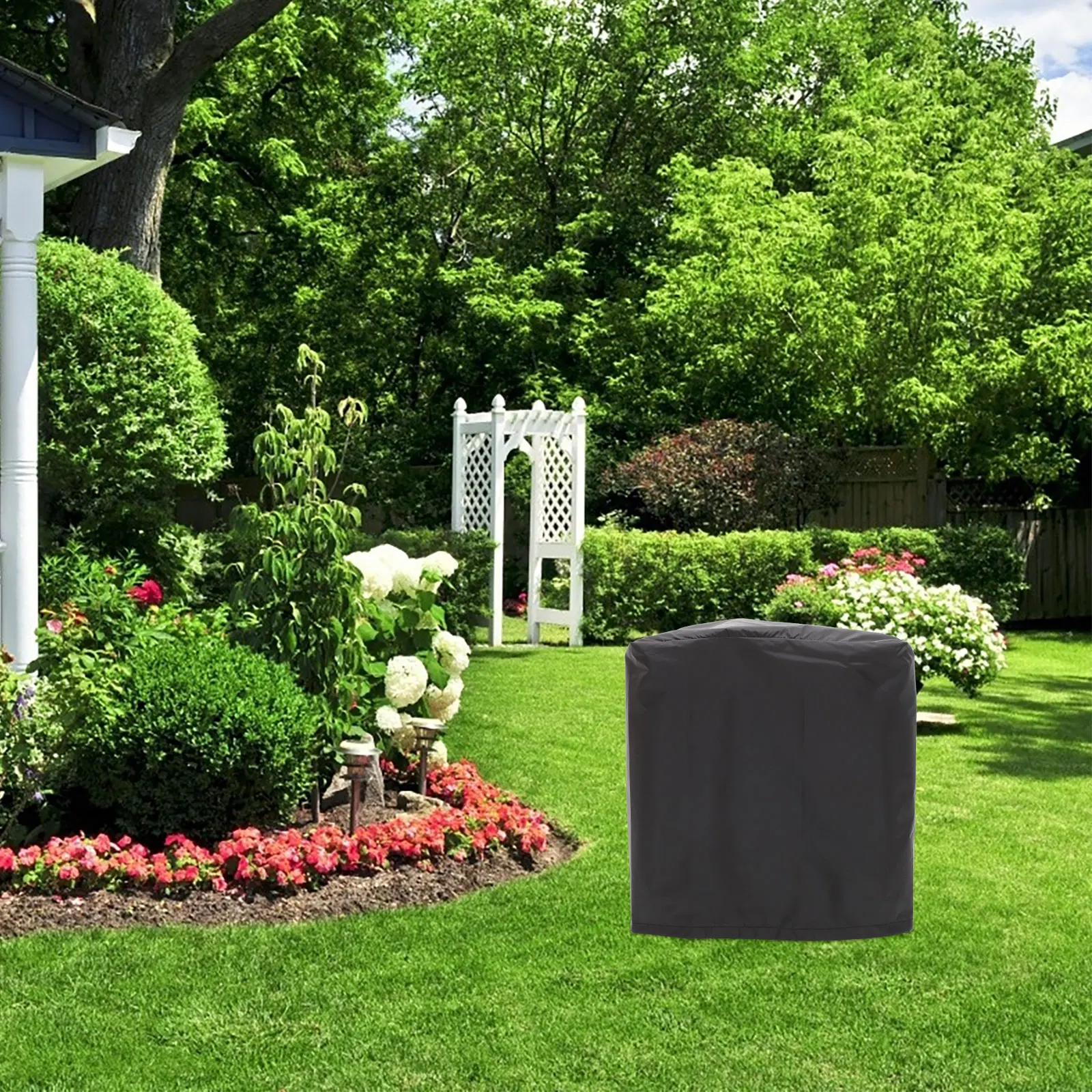 

Cover Waterproof Durable Outdoor Garden Patio Chairs Coffee Tables Protection Cover Black Small Easy Fold
