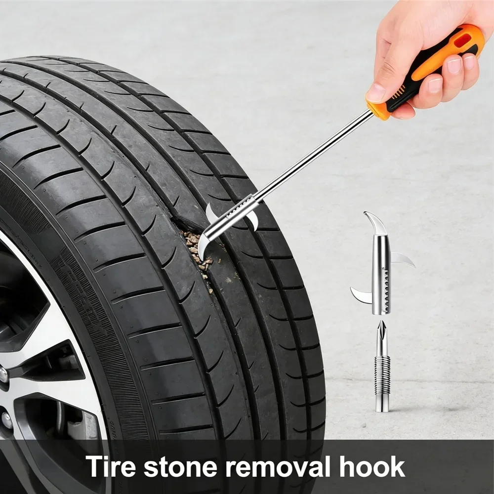 Car Tire Cleaning Hook Stone Tire Gap Buckle Stone Hook Car Tire Buckle Cleaning Tire Pick Stone Tools Removal Stone Tool