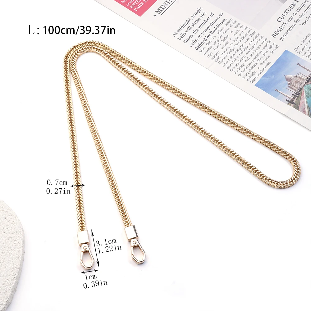 Metal Bag Chains For Women Shoulder Bag Straps Handbag Chain Armpit Purse Chain Replacement Crossbody Chains Bag Accessories