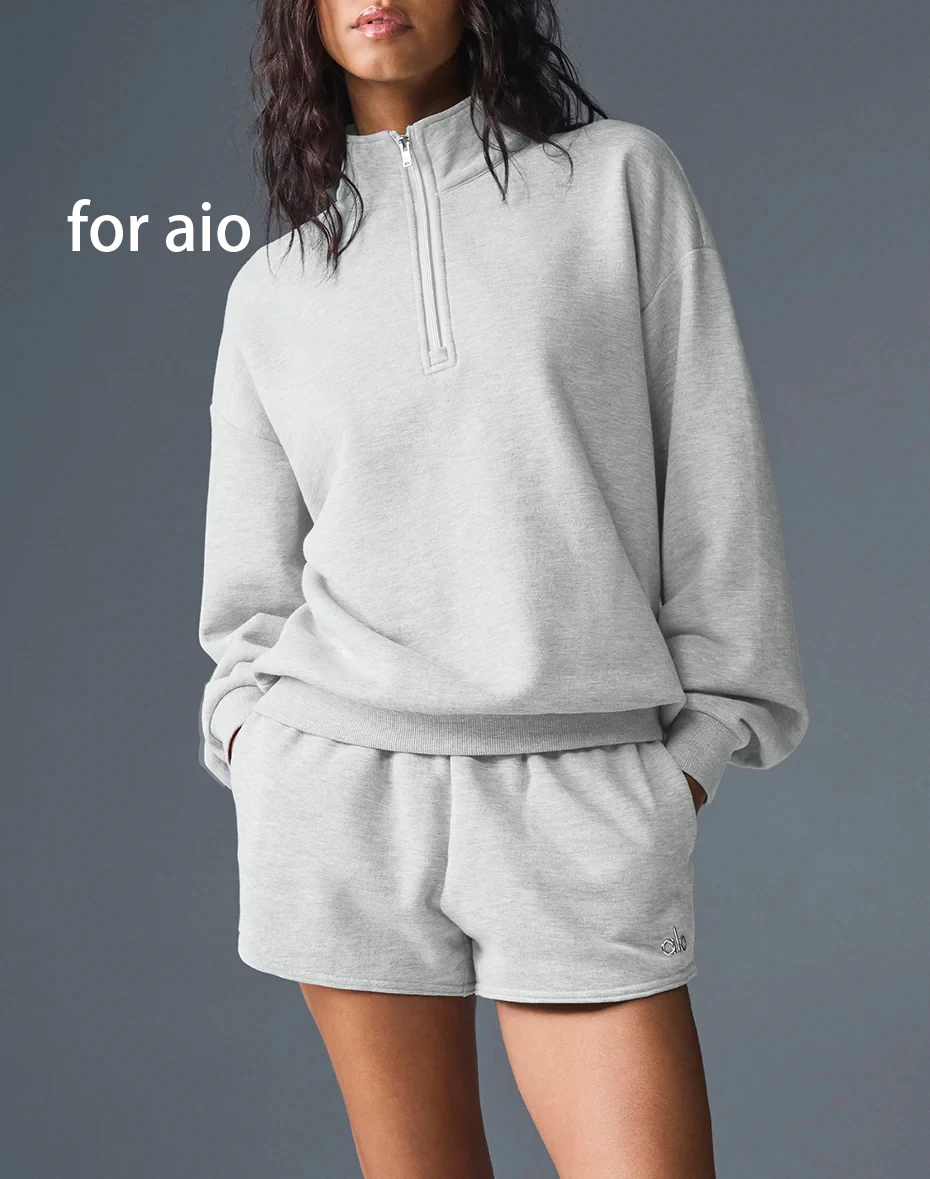 

for aio Unisex Winter Fleece Sweatshirt Thick Warm Stand Collar Zip Jacket Loose Fit Casual Fitness Outerwear