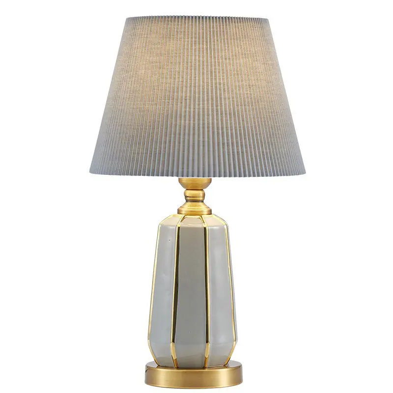 American Ceramic Desk Lamp European Living Room Study Wedding Room Bedroom Bedside Lamp Simple Modern Nordic Fabric Desk Lamp