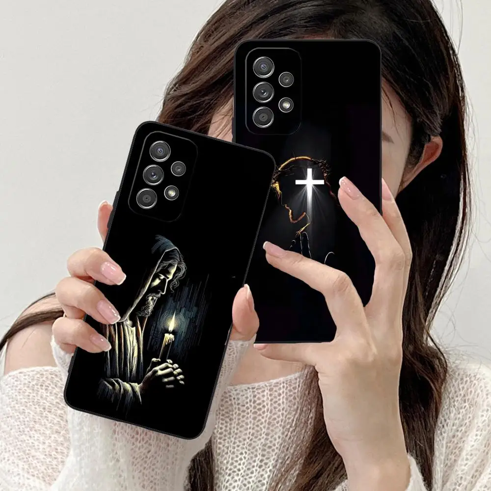 

Jesus Christ Mobile Cell Phone Case for Samsung Galaxy M55 54 42 35 34 33 32 23 22 15 14 13 12 F55 5G Colour Printing Smartphone