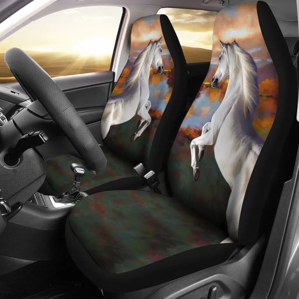 Arabian Horse Print Car Seat Covers Set 2 Pc, Car Accessories Seat Cover