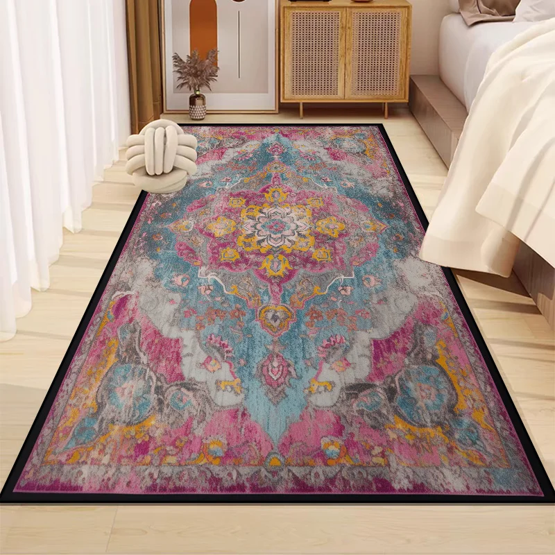 Old-fashioned Bedroom Bedside Carpet Ethnic Style Rugs for Living Room Big Size Kitchen Absorbent Mat Home Decor Non-slip Rug 카펫