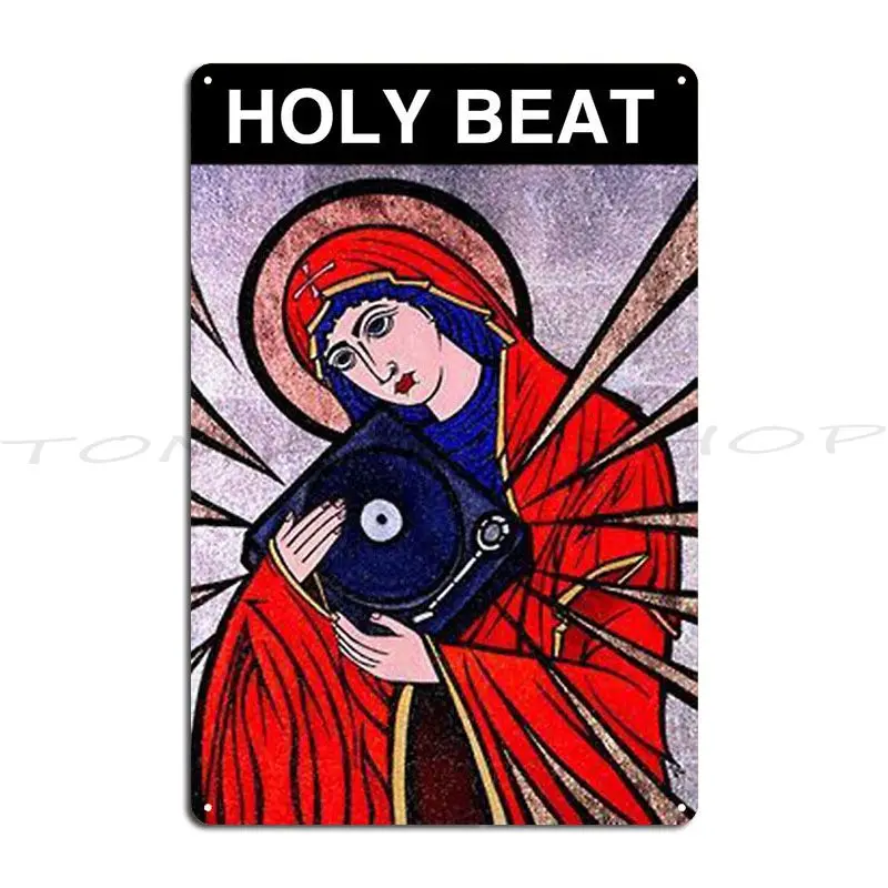 Holy Beat Metal Sign Vintage Pub Garage Design Tin Sign Poster