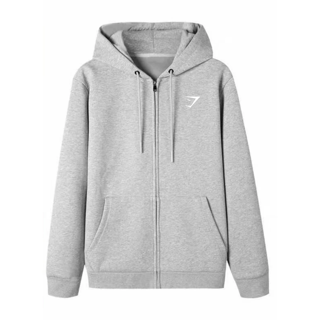 GYMSHARK Pure Cotton Zip-Up Sweatshirt Sports Fitness Strength Running GYMSHARK Hooded Coat
