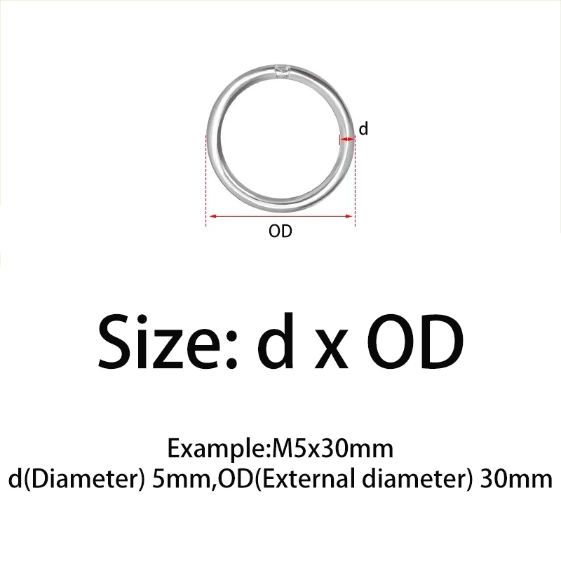 304 Stainless Steel Ring Circle O-ring Welded Suspension Ring Solid Seamless Steel Rings Hammock Yoga Connection Steel Rings