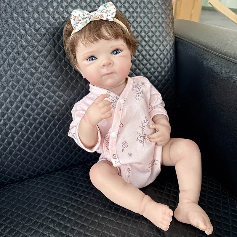 48cm 19INCH Reborn Bettie Newborn Baby Doll Girls Full Vinyl Real Looking Baby Dolls with 3D Painting Skin muñecas para niñas
