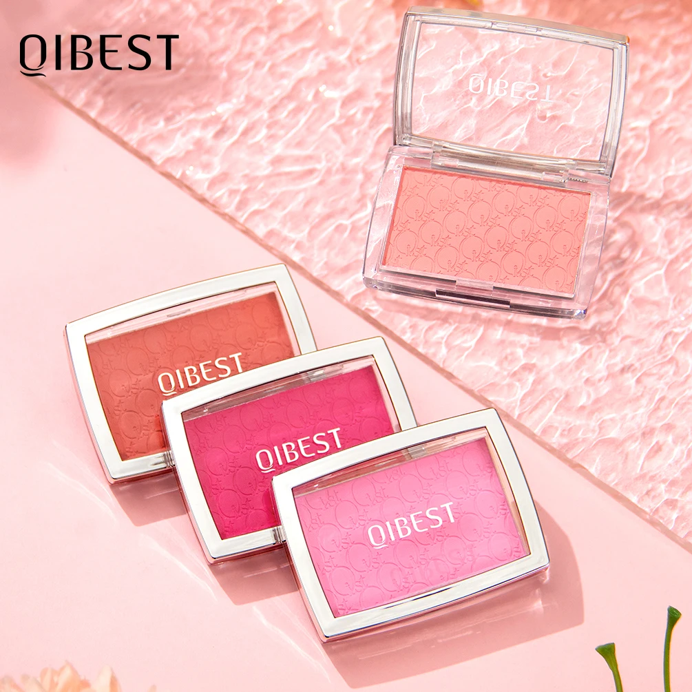 QIBEST Natuurlijke Wang Tint Blush Palette Gezicht Contouren Gezicht Blusher Waterdichte Wang Rouge Fleuren Gezicht Blush Poeder Cosmetica