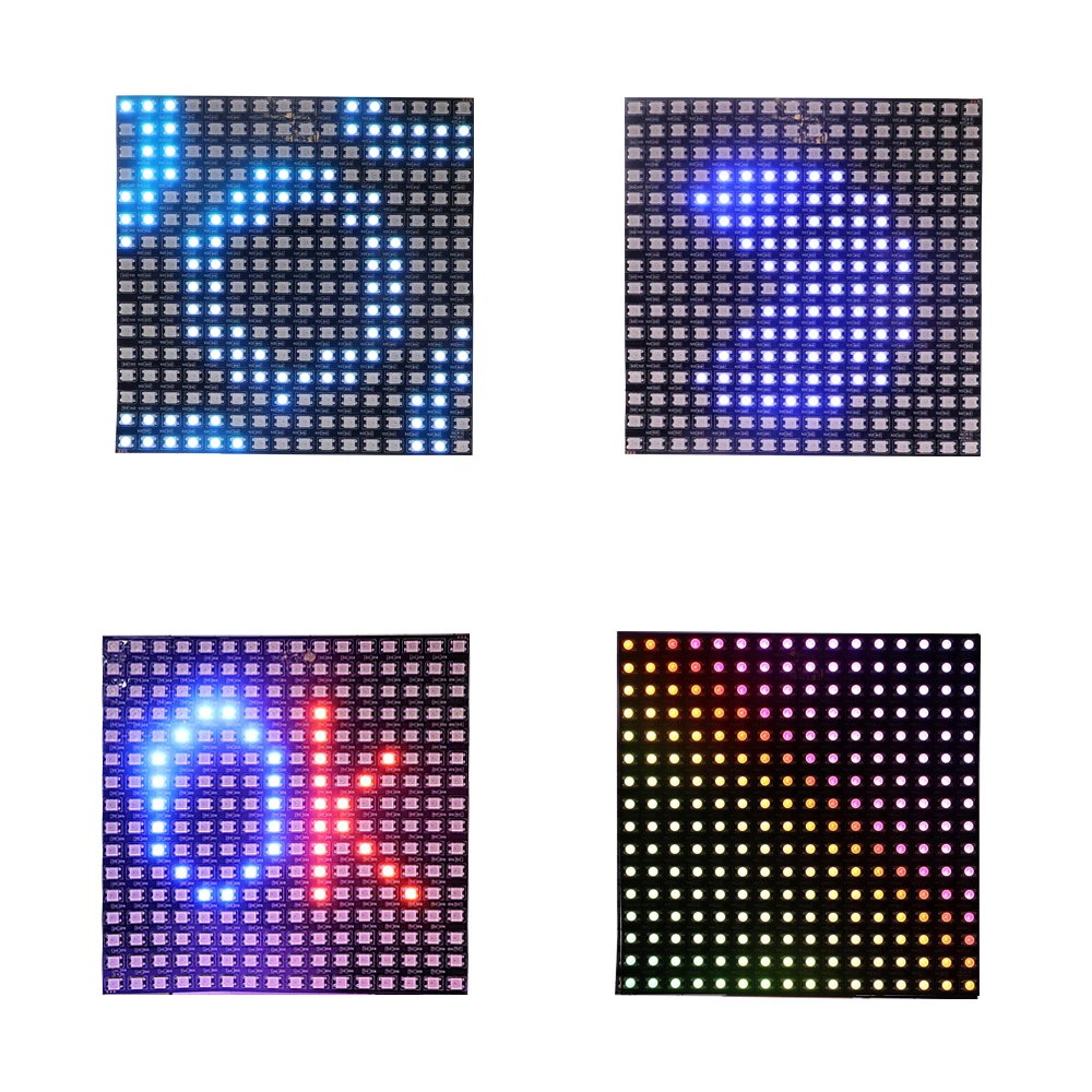 Panneau Lumineux Numérique Flexible et Adressable, WS2812B WS2812 RGB LED, 8x8 16x16 8x32 Pixel Matrix Screen DC5V