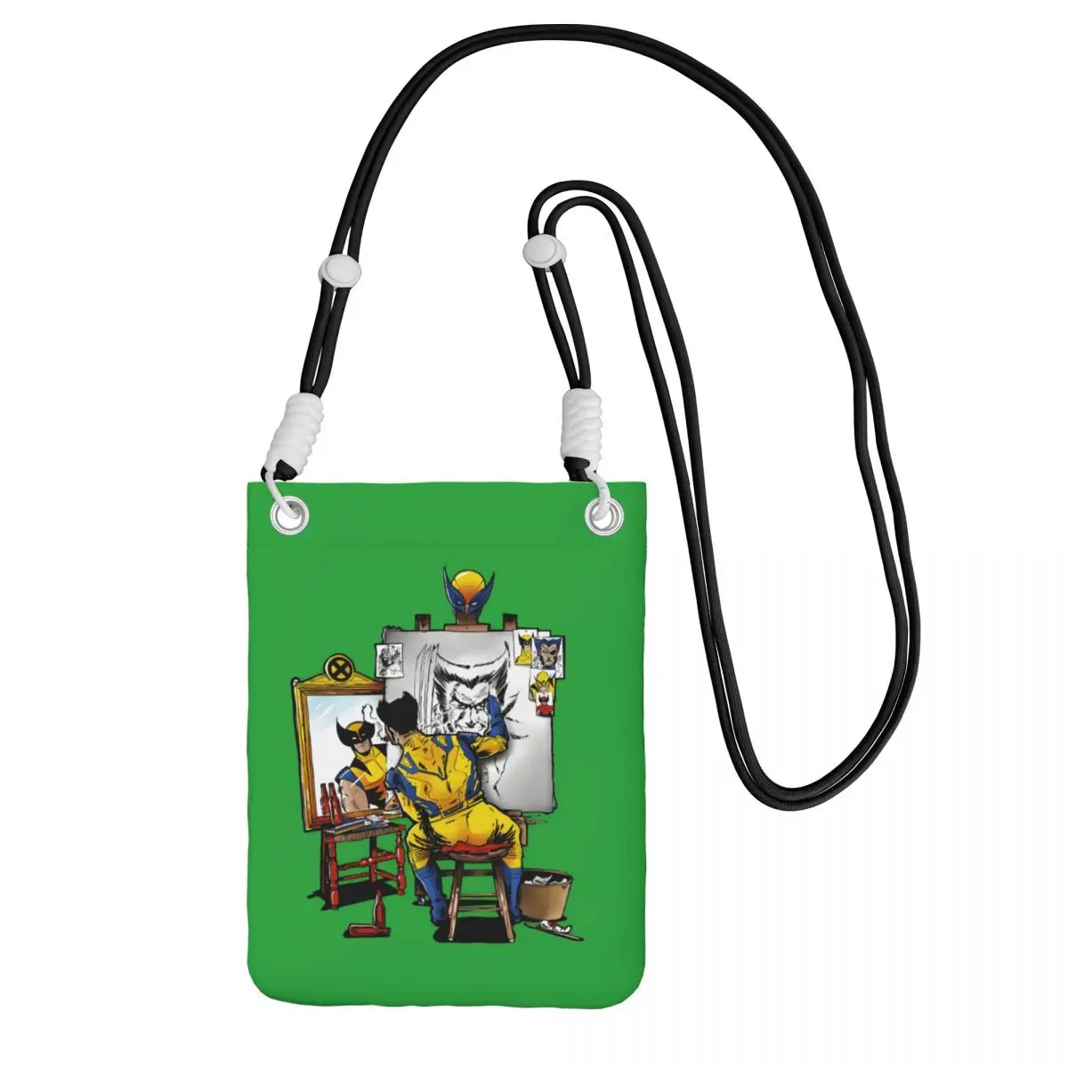 

Custom Wolverine Carry A Mobile Phone Bag Diagonally Men Women Comics Animation Shoulder Crossbody Bag Adjustable Length Travel