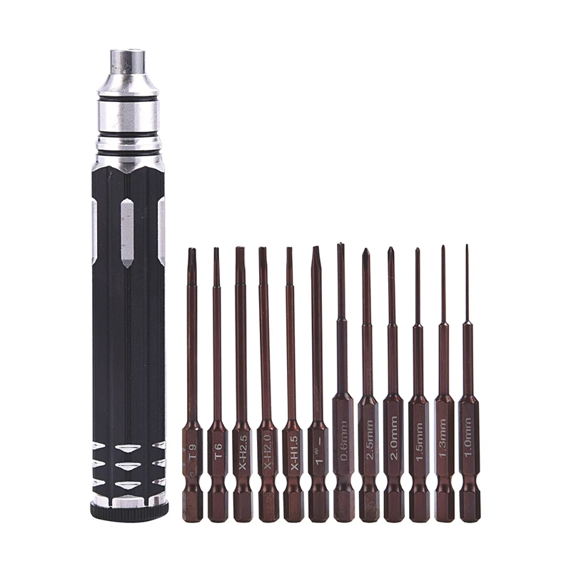 

Hexagon Handle Tools Kits 12 in 1 Hex Screwdriver Cross-head Phillips Flathead Screw Driver For RC Trucks TH22938-SMT10