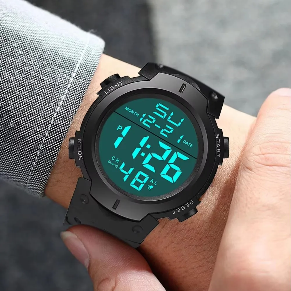 Men Sport LED Watches Top Brand Men Digital Clock Multi-Functional Rubber Man Fitnes Athlete Timekeeping Electronic Watch Reloj