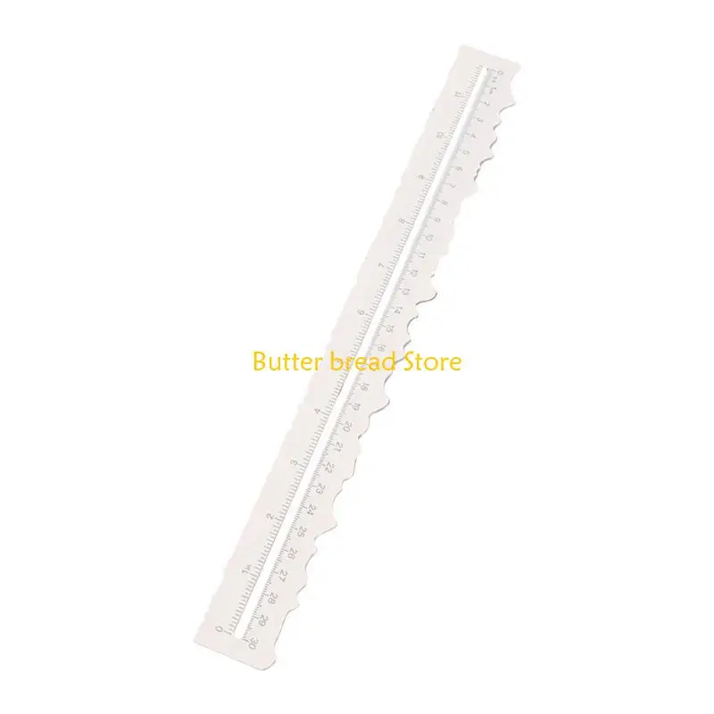 W89C Metal Paper Tearing Ruler Craft Ruler 12Inch Deckle Ruler Measuring Ruler