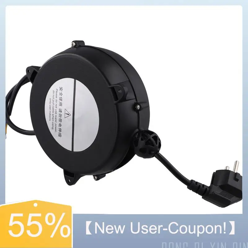 A81M New- Small Automatic Retractable Wire Winding Device Retractable Storage Reel Automatic Winding Reel EU Plug