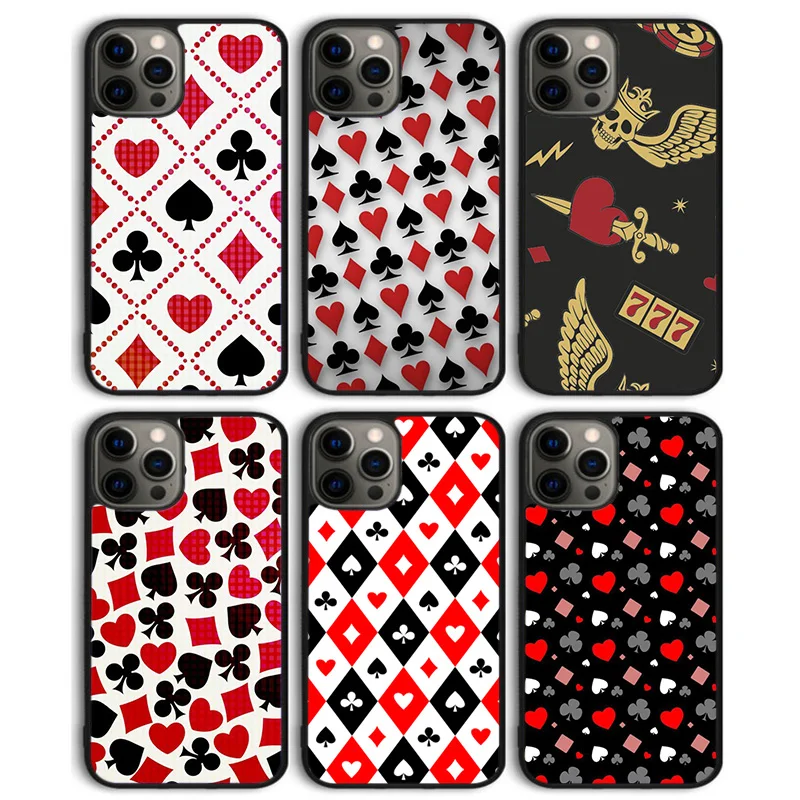 CASINO PLAYING CARD COLLECTION Phone Case Back Cover for iPhone 16 15 SE2020 14 13 11 12 Pro Max mini XS XR PlusS Shell Coque