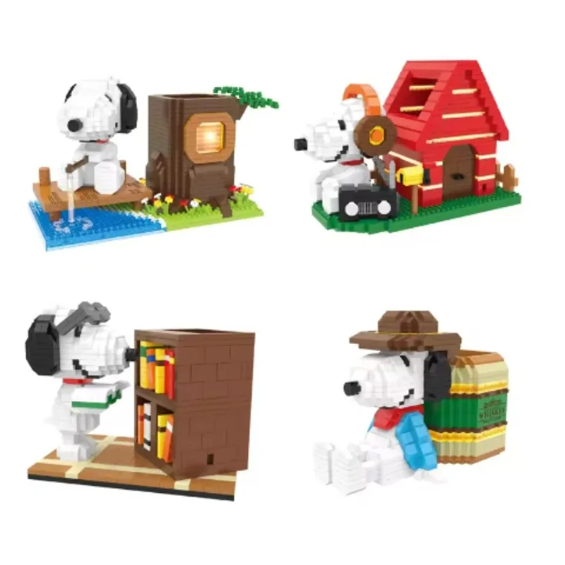

Miniso Kawaii Snoopy Miniature Building Blocks 3D Model DIY Puzzle Mini Building Blocks Character Toy Christmas Gift