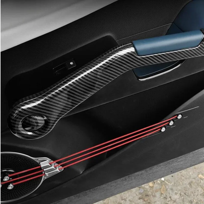 For BYD YUAN PLUS ATTO 3 2022 2023 ABS Carbon Fiber Interior car Accessories Side Door inner handle armrest panle cover trim