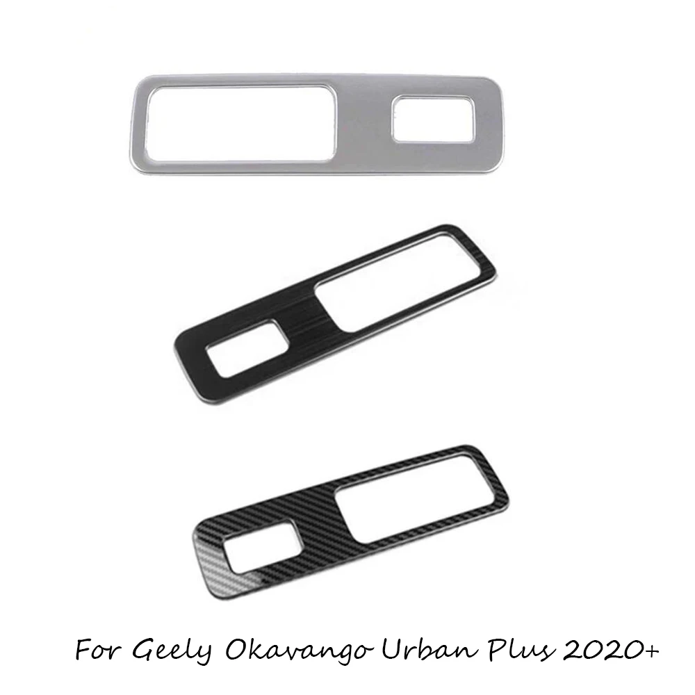 

Stainless Carbon Accessories For Geely Okavango Urban Plus 2020-2023 Car Rear Trunk Switch Button Frame Sticker Cover Protect