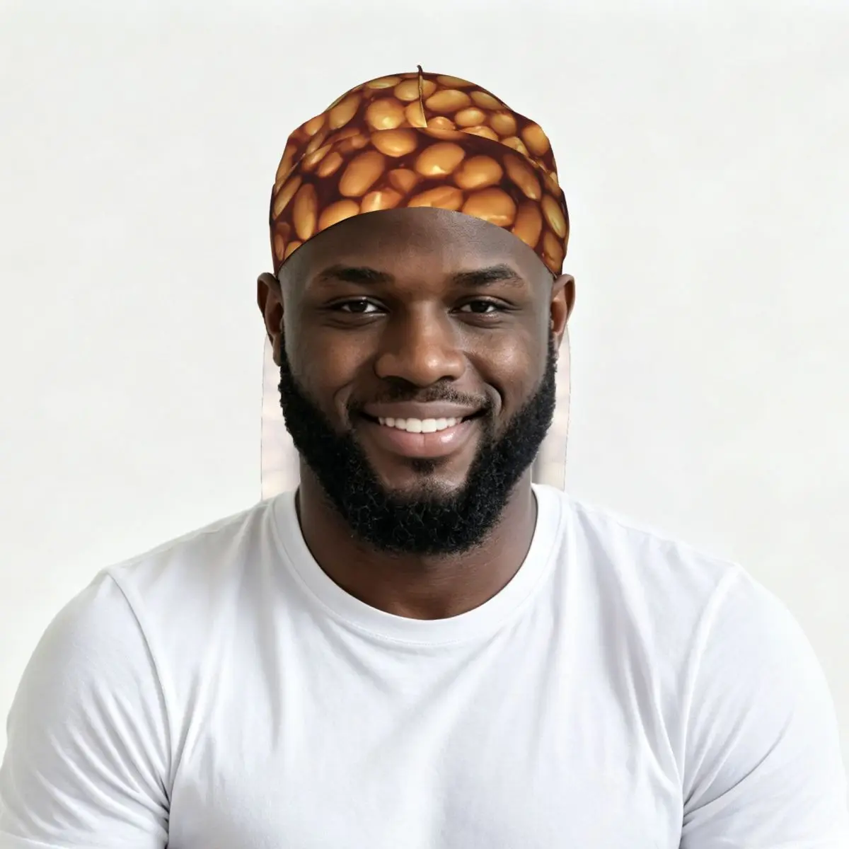 Long Tail Satin Durag Men Hair Scarf Baked Beans Background Headwrap Hair Protector