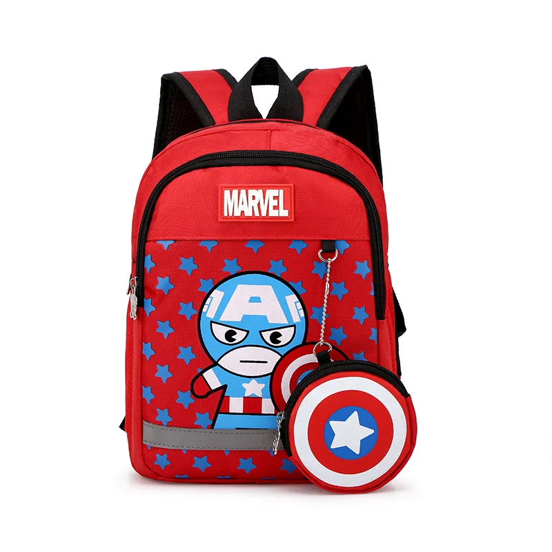 Genuine Disney New Kindergarten Bag For Boys Age 2-8 Spider Man Captain America Student Shoulder Orthopedic Backpack Mochilas