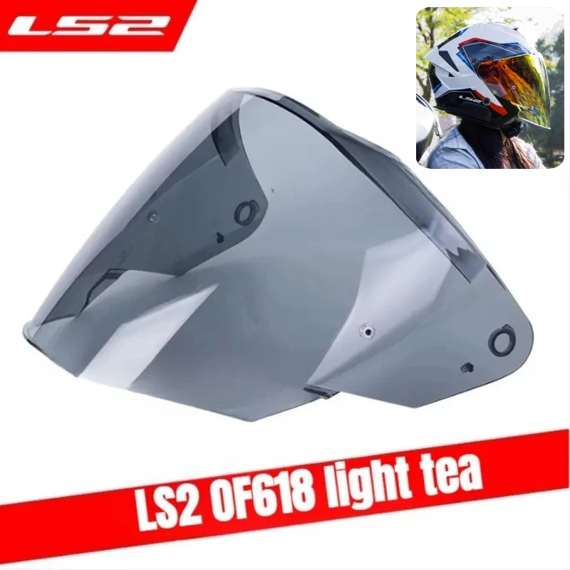 

Hot Original LS2 OF618 Motorcycle Half Helmet Original Visors Black Lens Color Visors LS2 VERSO II Helmet Replace Accessories