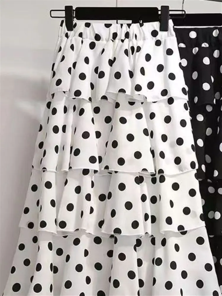 

Юбка-миди в горошек Fi Tail 2025 года. Летняя сказочная юбка. Шифоновая сеть. Знаменитая тонкая юбка-тортик. Высокая талия. Другое 00% материал.