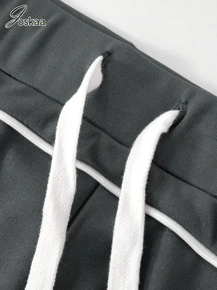 Yomesugar المرقعة رياضي 2 قطعة مجموعات النساء محب كم طويل المحاصيل الستر والسراويل الرباط مطابقة الخريف رياضية