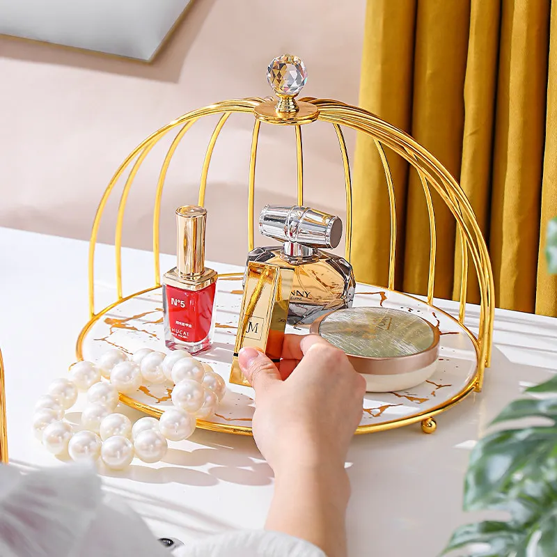 

European Creative Birdcage Display Rack Front Desk Cake Dessert Table Ornament Dim Sum Rack Afternoon Tea Pastry Storage Tray