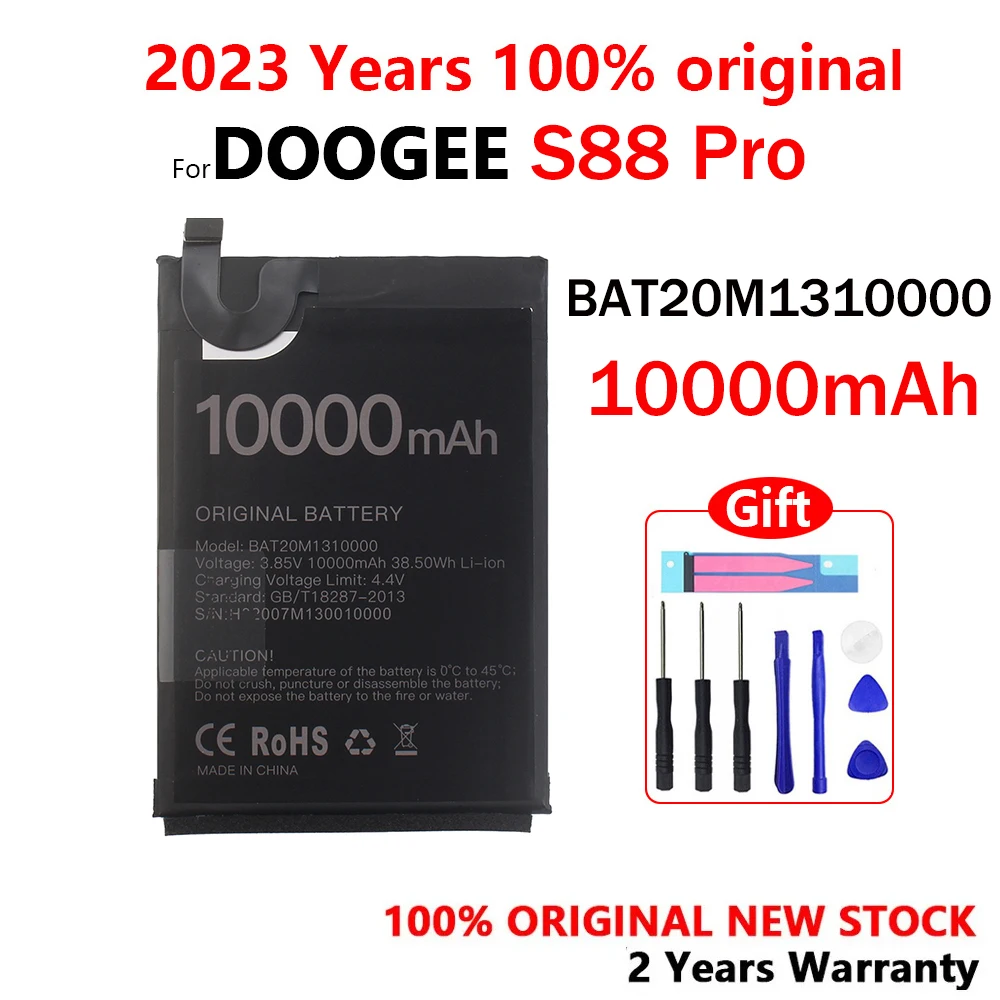 

100% Original 10000mAh BAT20M1310000 Replacement Parts Battery For Doogee S88 Pro Phone High Quality Batteries With Free Tools