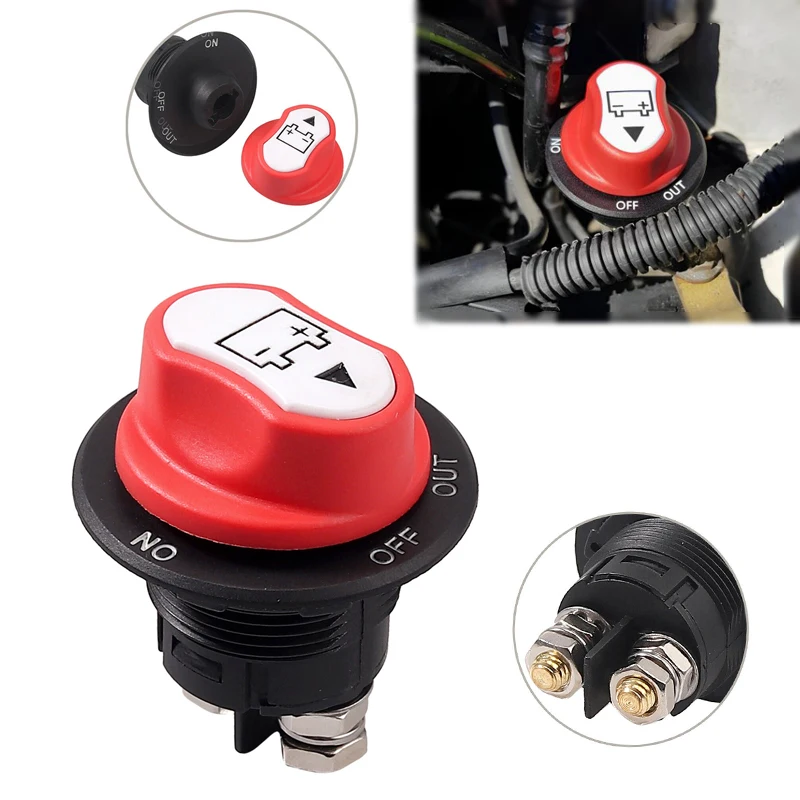

1PC For Auto Car Van Boat Waterproof Master Disconnect Power Cut/Shut Off 100A Battery Isolator Selector Switch Auto Accessories