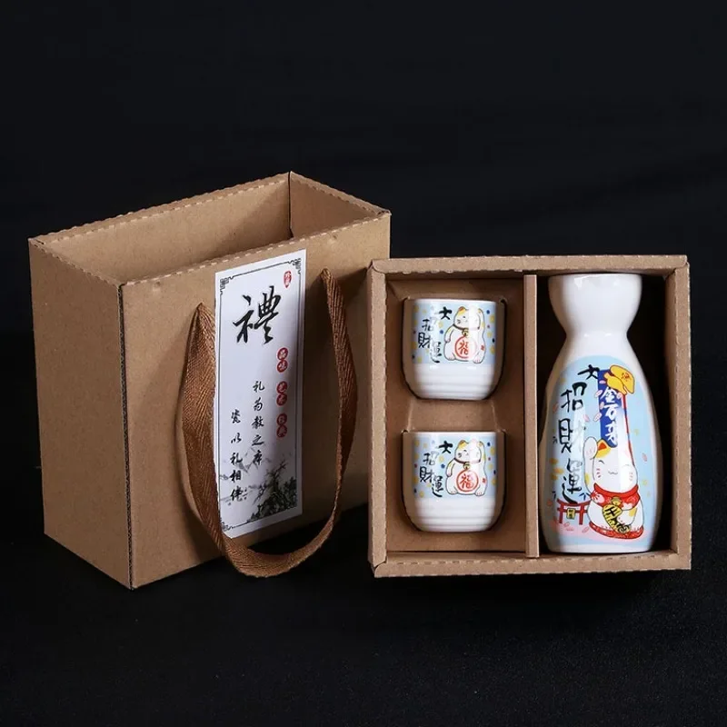 3 unids/set Japón porcelana Vintage cerámica Pot Flagon licor espíritus tazas cocina comedor Bar Drinkware japonés Sake vino juegos