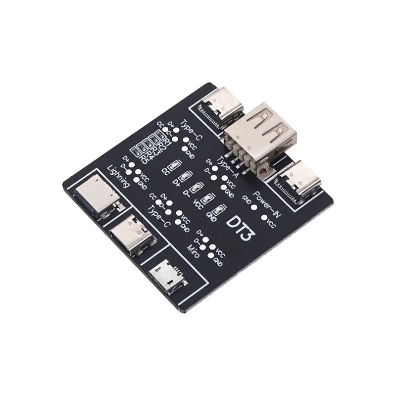 DT3 USB Cable Tester Type-C Lightning Micro USB Data Line Continuity Test Board