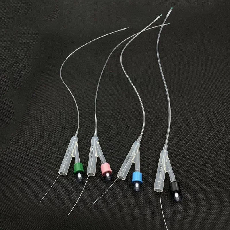 Dog double-cavity silicone urinary with guide Disposable medical veterinary catheter Male dog urethral stone crystallization