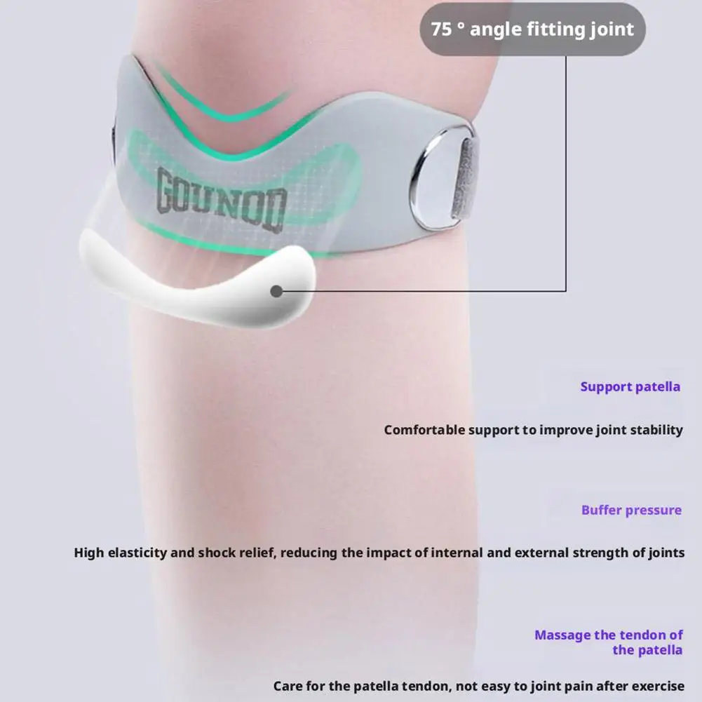 Verstellbares Rutschfestes Patella-Band Stabilisator Kniebandage Silikon Kniescheibensehnen-Stützband mit 3D-Airbag für Sport – Detail 14