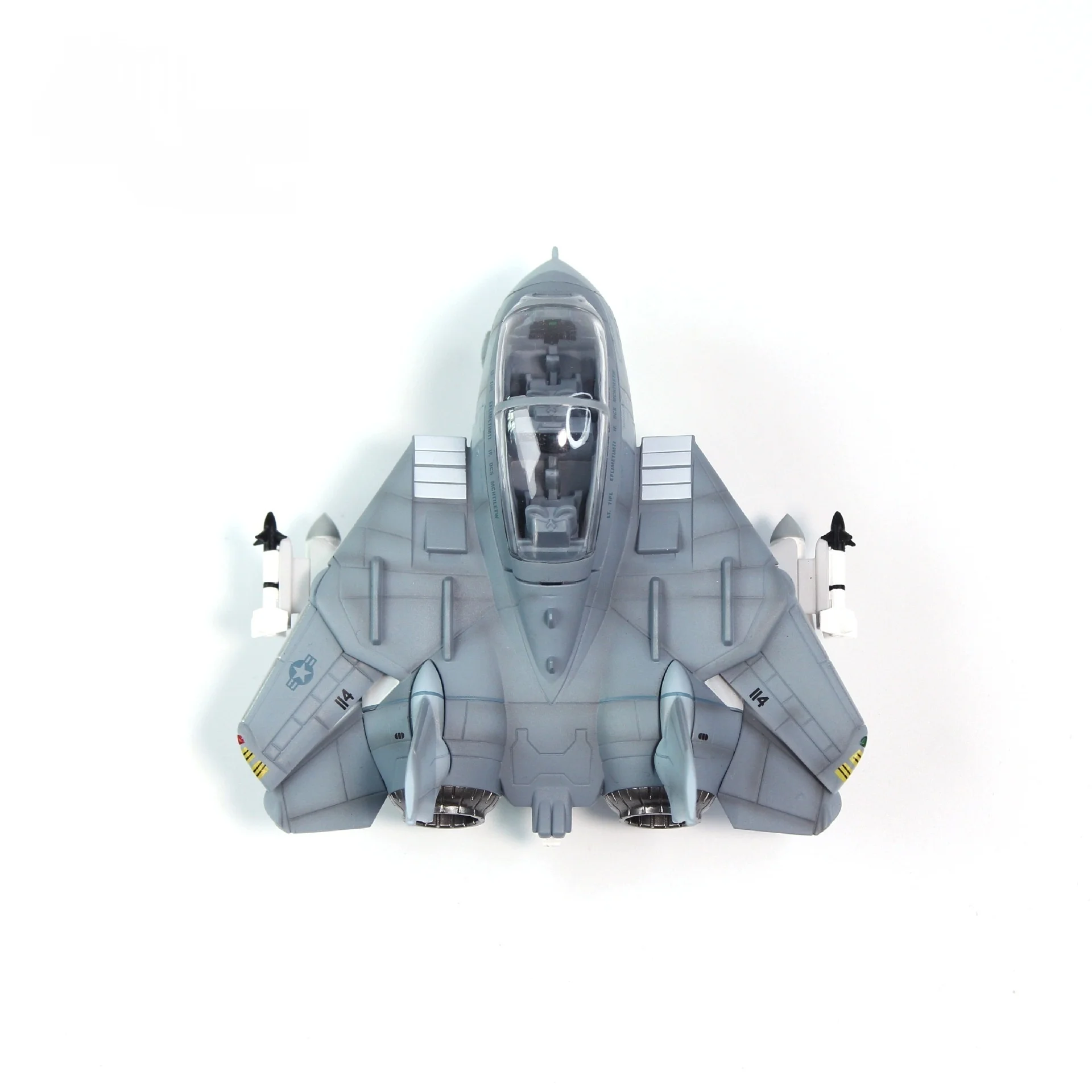 Q Version Alloy Model Airplanes F-14A Tomcat Fighter Aircraft Variable Wing Cartoon Ornament For Collection Gift With Wheels