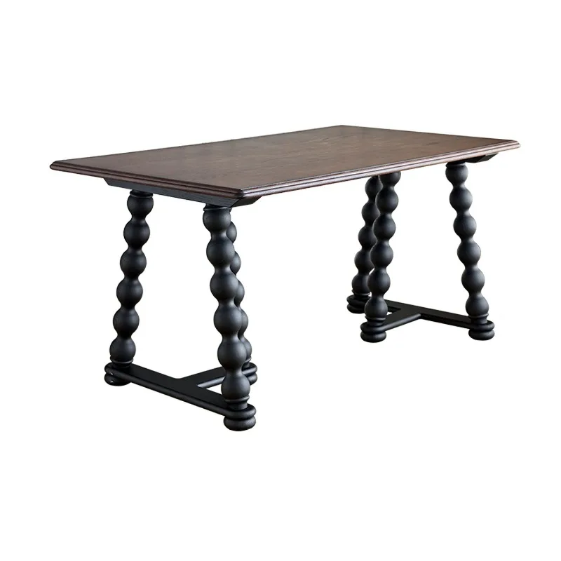 American solid wood dining table, French log large board table