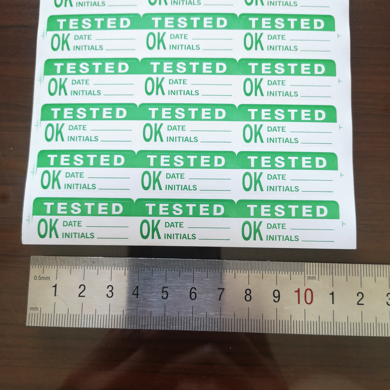 CALIBRATION BY DATE DUE TESTED INITIALS Inspection Record Label Writable Paper Sticker Office Factory Product Audit Check Tag