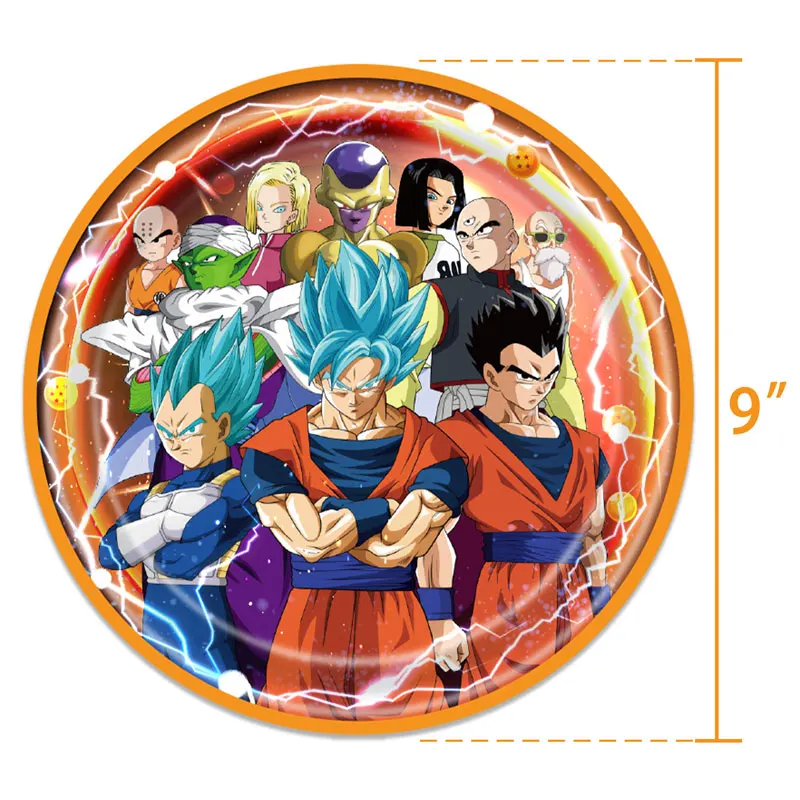 Hot Anime Dragon Ball Party Plates Set Cup 2 Tablecloth Gift Bag Balloon Baby Shower Goodie Bag Happy Birthday Decoration Kit