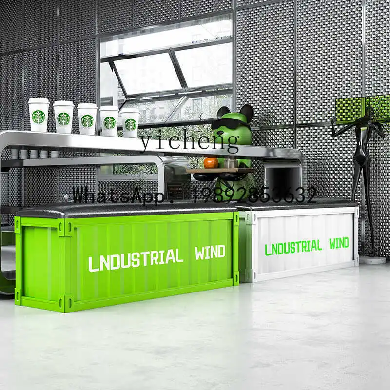 

X7 Industrial Style Long Storage Stool for Milk Tea Shops, Cafes, Fitness, Leisure, Dance Rooms