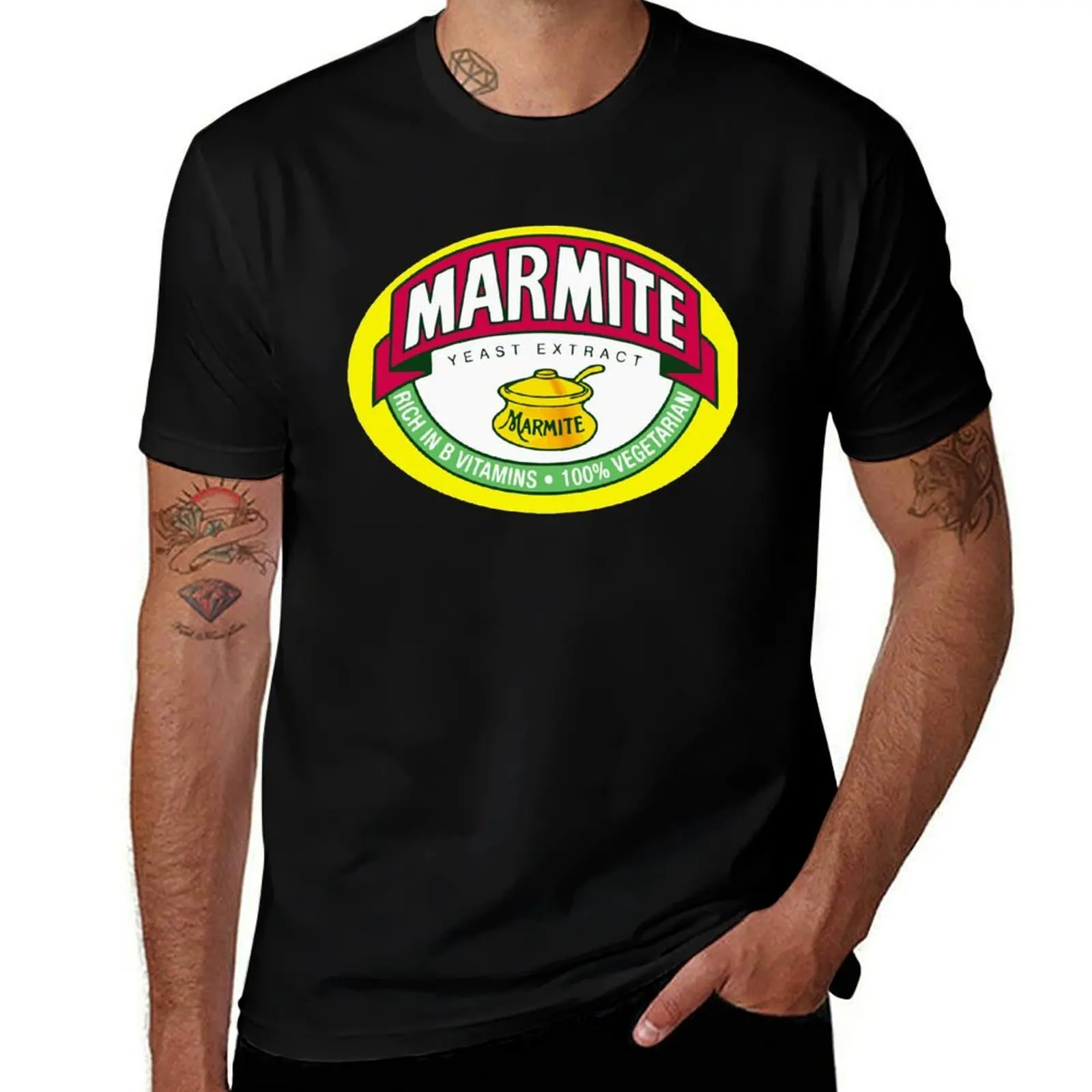 

Marmite Logo Yeast T-Shirt cotton t shirts high quality mens graphic t shirts T-Shirt