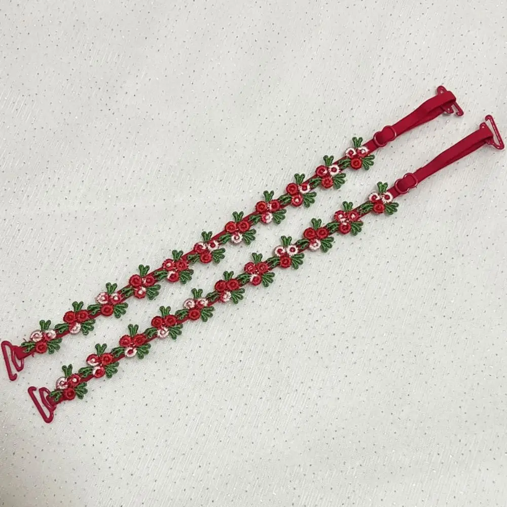 New Removable Floral Bra Straps Lace Anti-slip Floral Shoulder Belts Adjustable Elastic Shoulder Straps