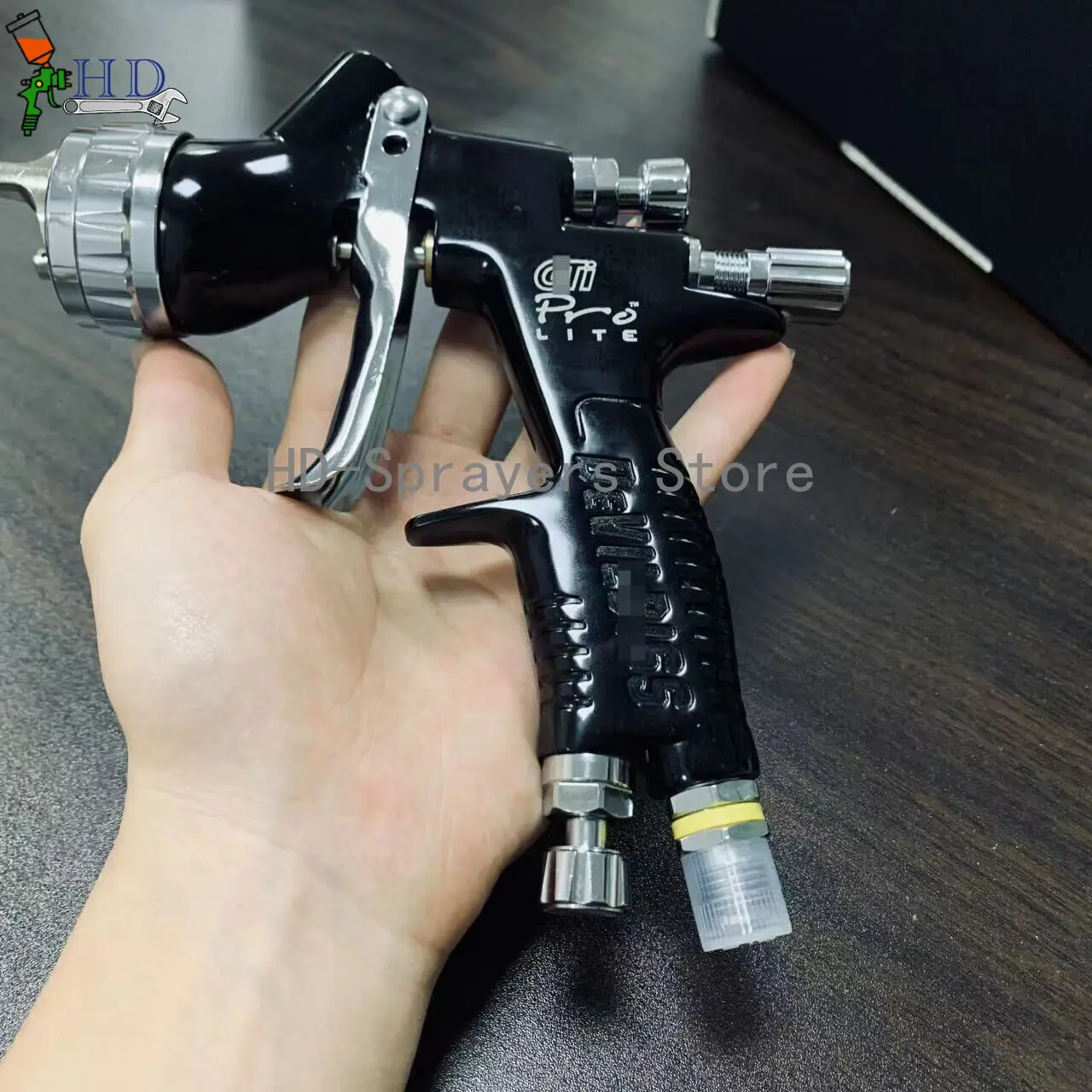 Black Engrave Spray Gun LITE TE20/T110 1.3/1.8mm Nozzle 600ml Cup LVMP for House decoration