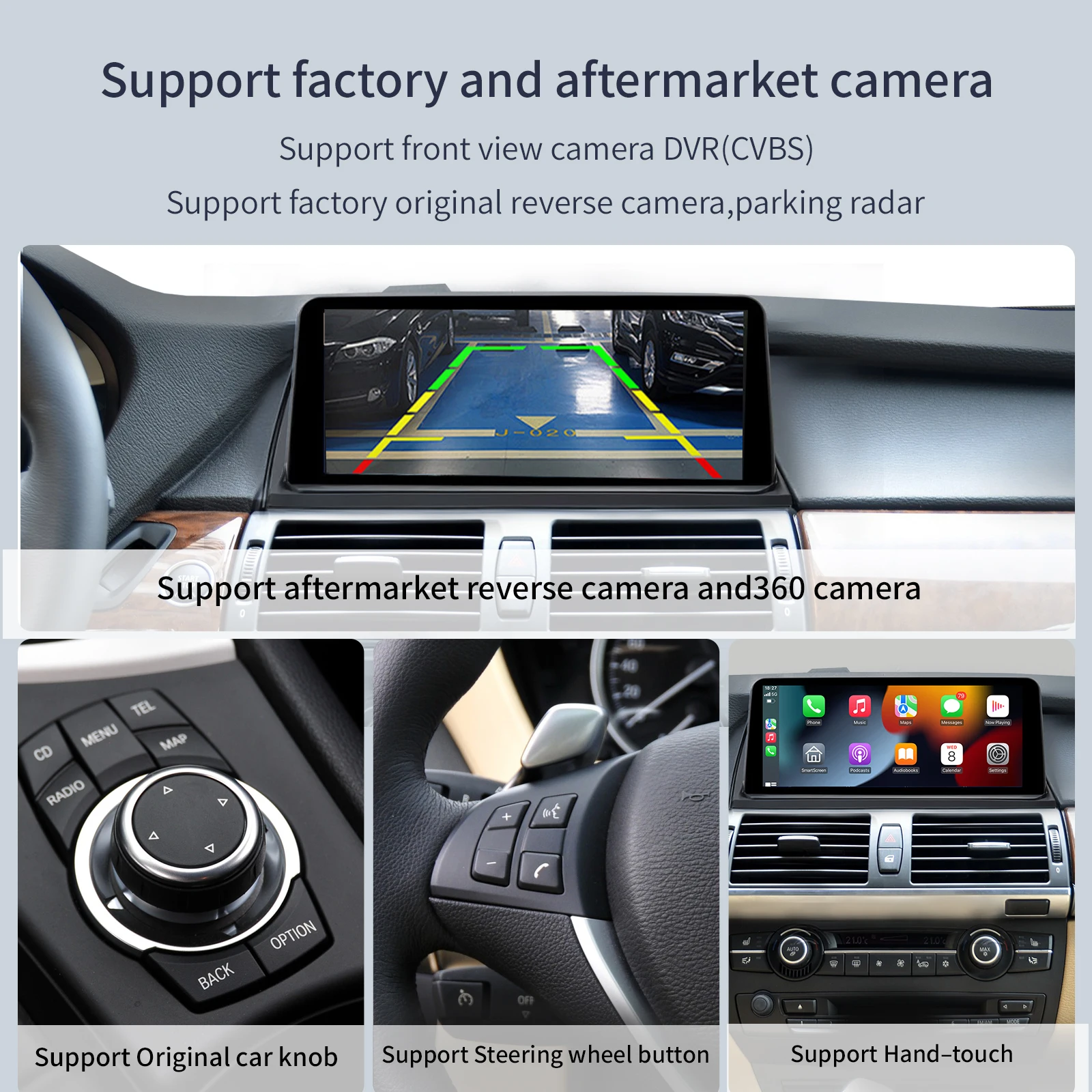 2025 nuevo 1920*720 inalámbrico Carplay Android Auto pantalla Multimedia para BMW X5 X6 E70 E71 2007-2013 CCC CIC pantalla táctil